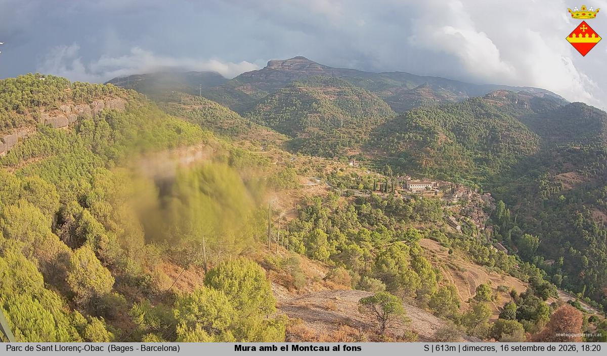 Mura amb el Montcau al fons