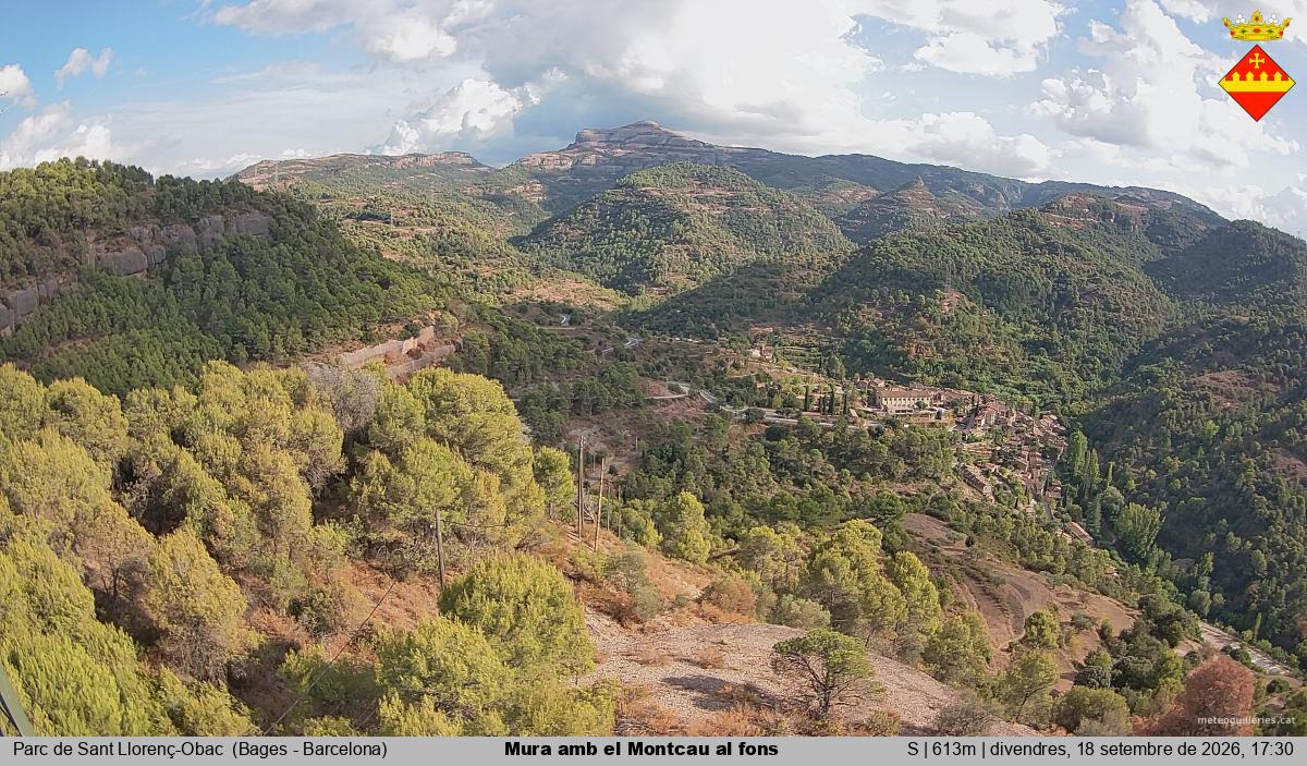 Mura amb el Montcau al fons