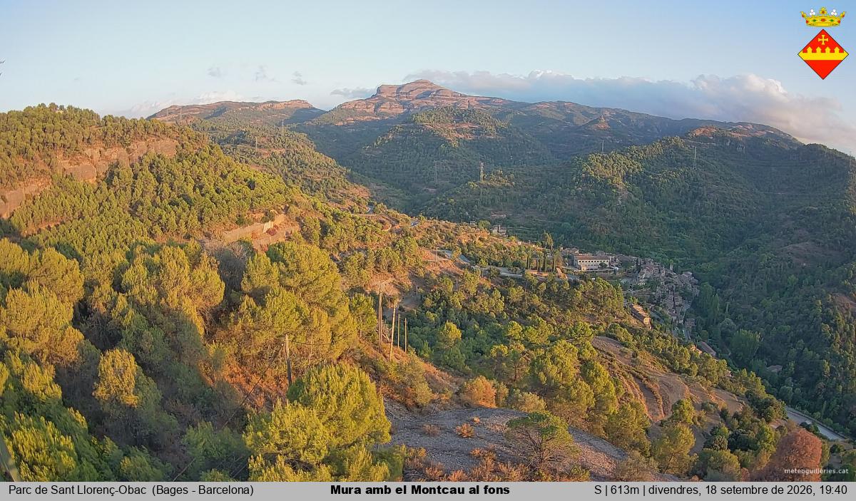 Mura amb el Montcau al fons
