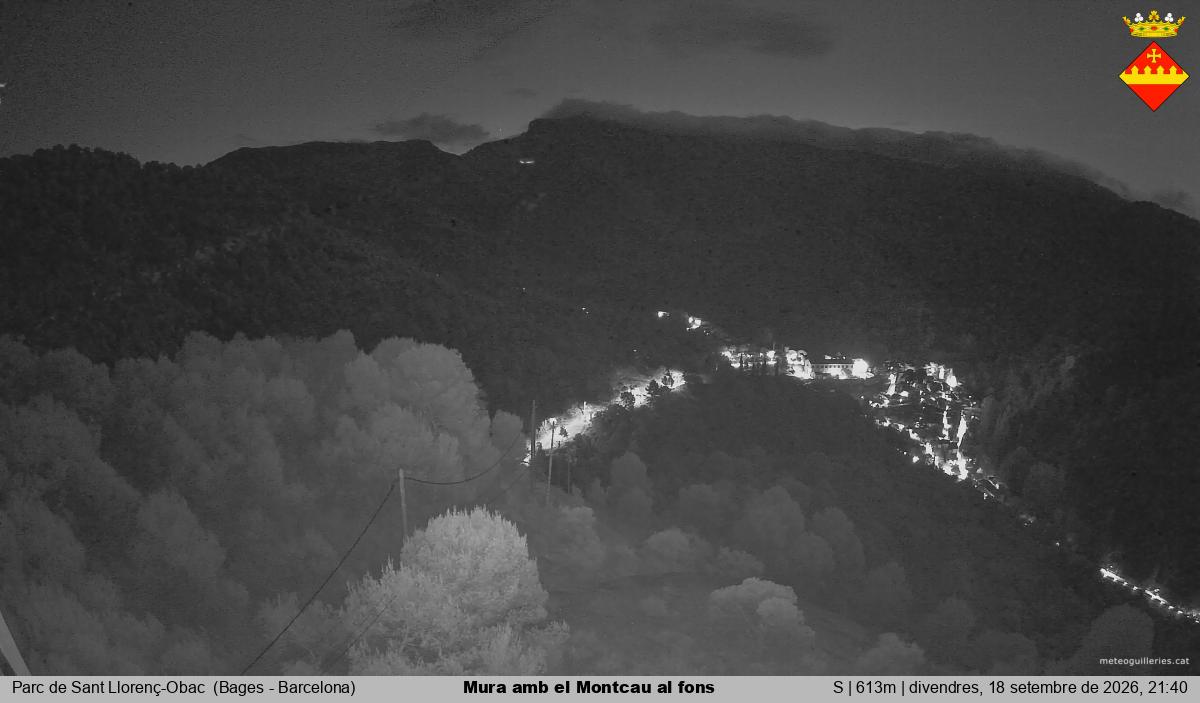 Mura amb el Montcau al fons