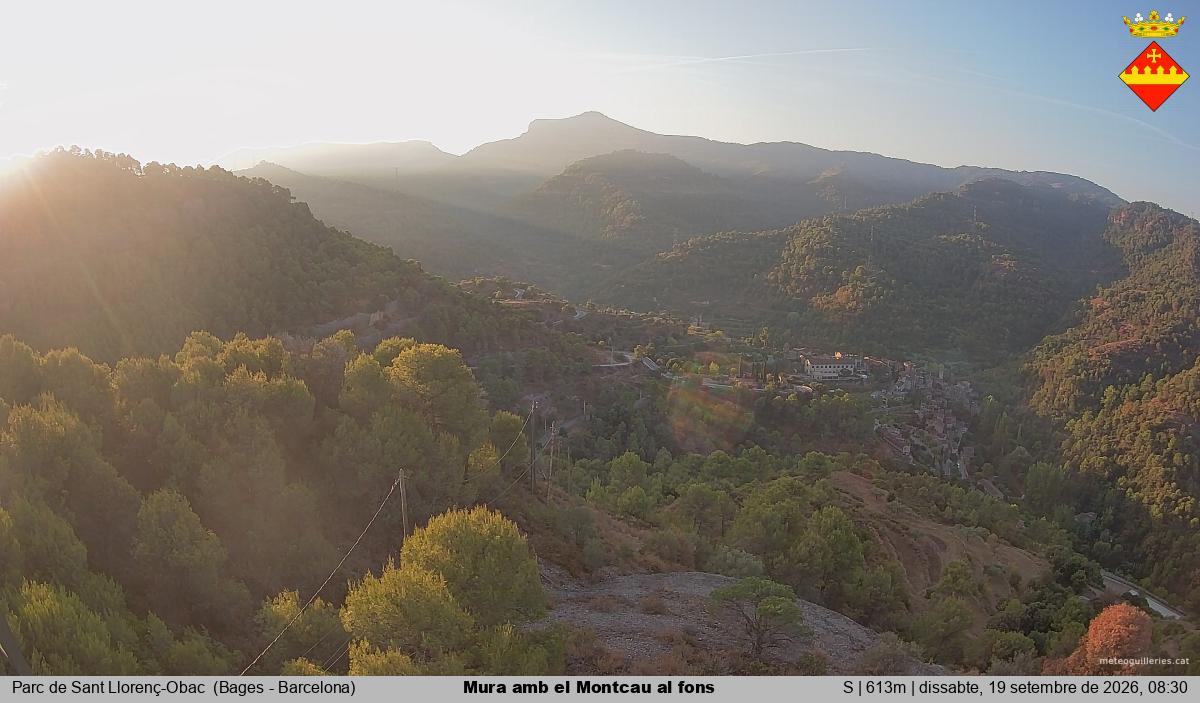 Mura amb el Montcau al fons