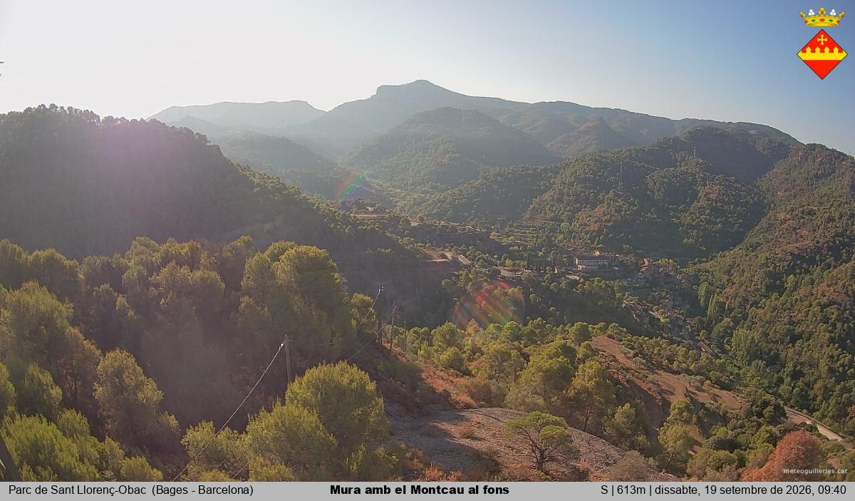 Mura amb el Montcau al fons