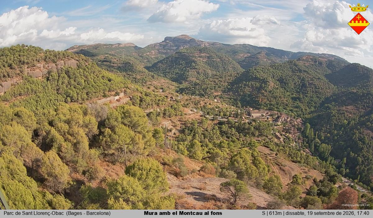 Mura amb el Montcau al fons