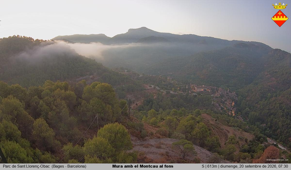 Mura amb el Montcau al fons