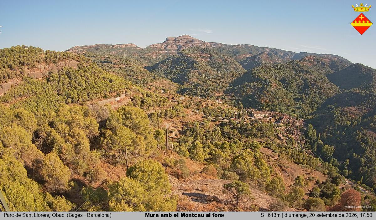 Mura amb el Montcau al fons