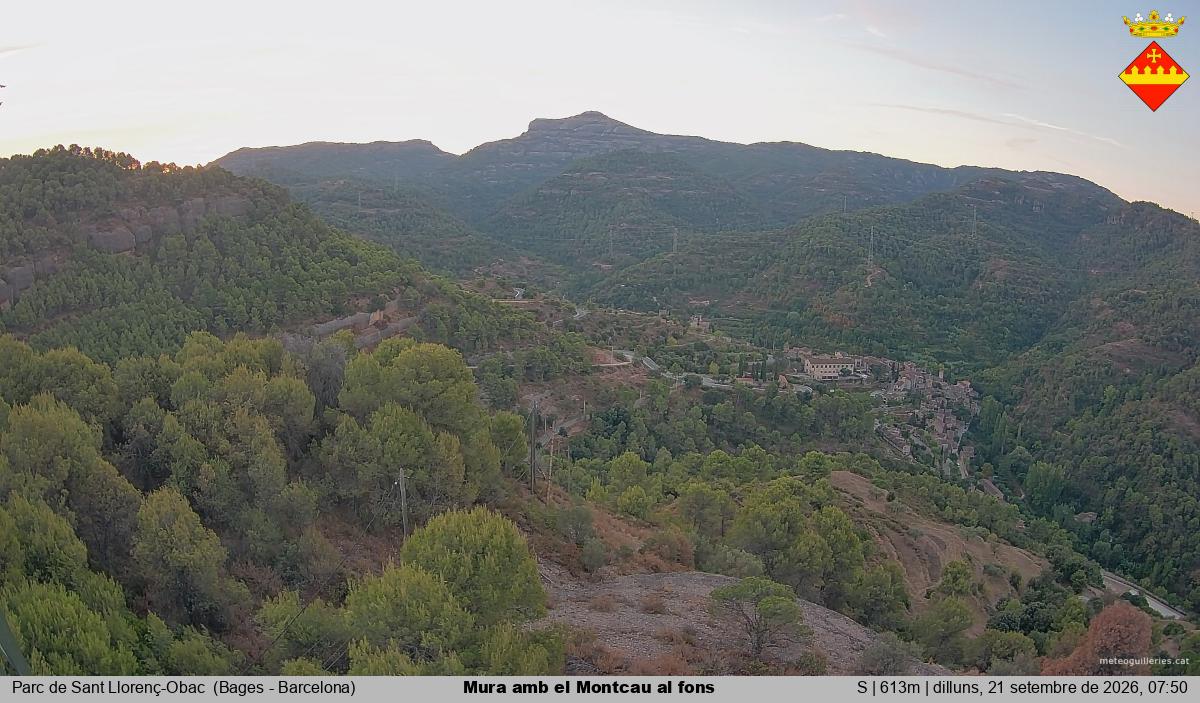 Mura amb el Montcau al fons
