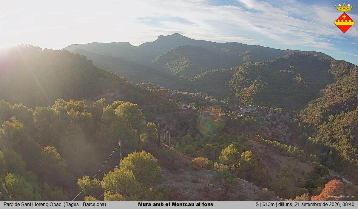 Mura amb el Montcau al fons