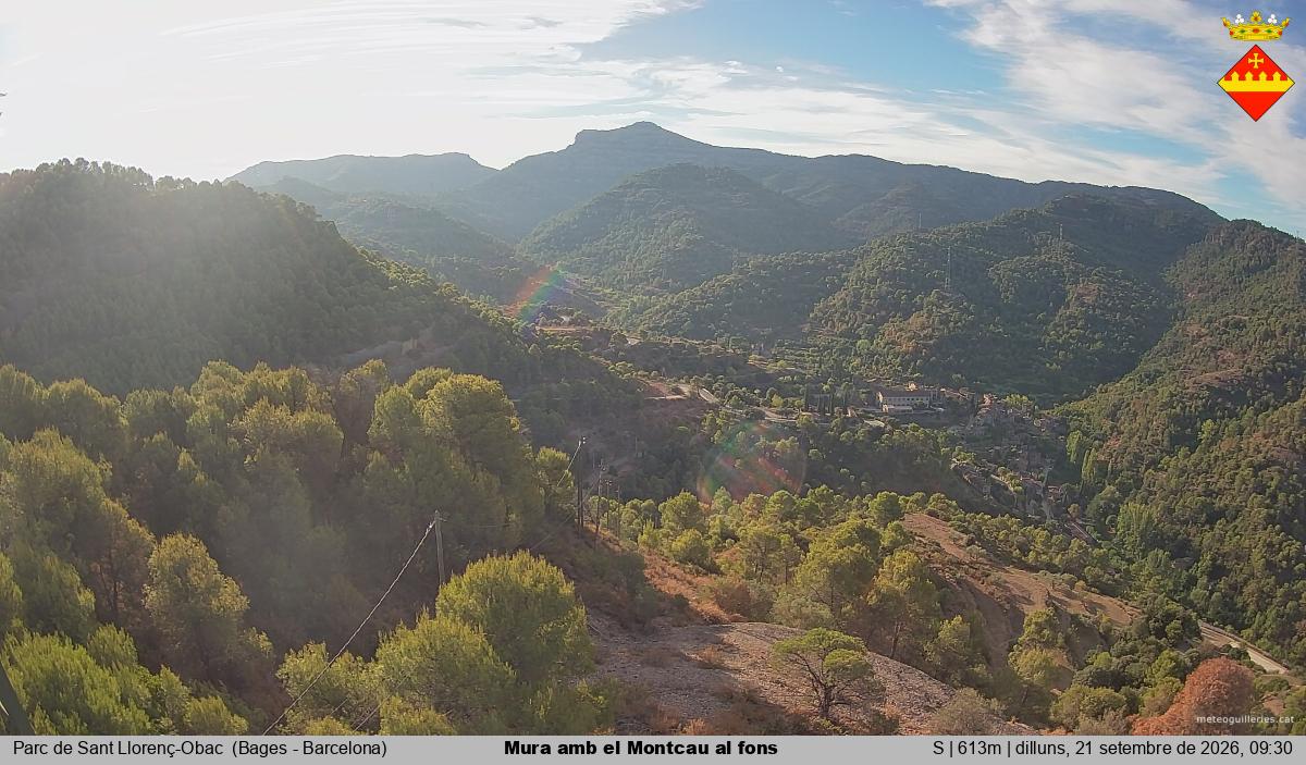 Mura amb el Montcau al fons