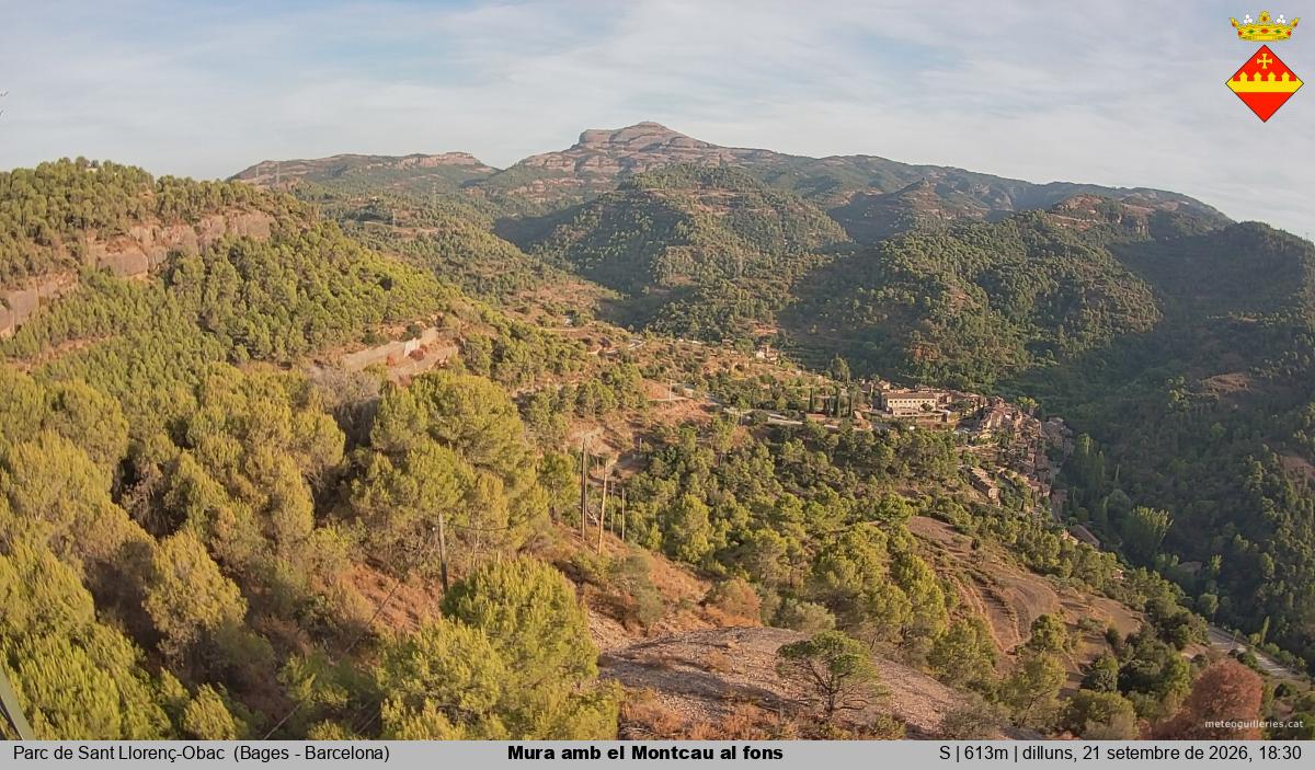 Mura amb el Montcau al fons