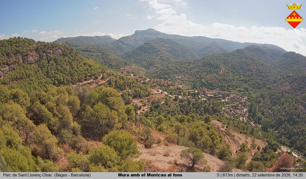 Mura amb el Montcau al fons