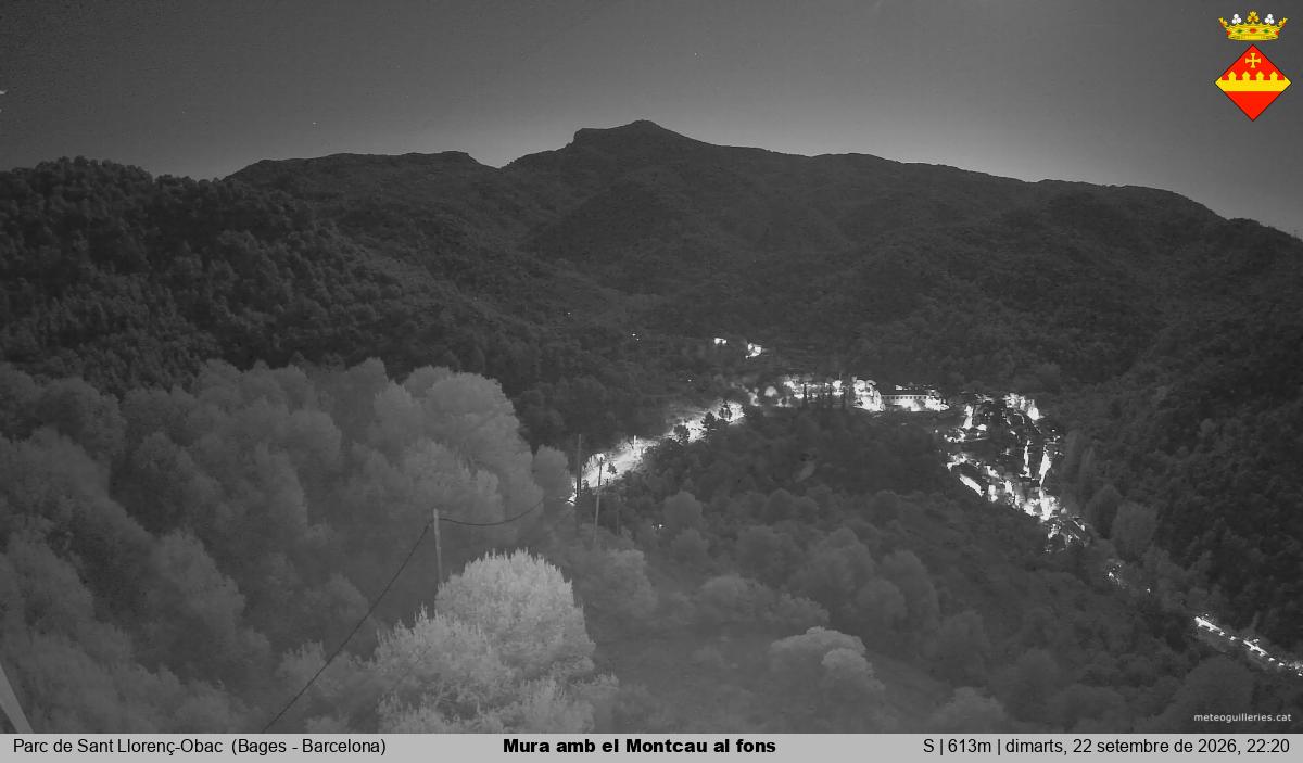 Mura amb el Montcau al fons