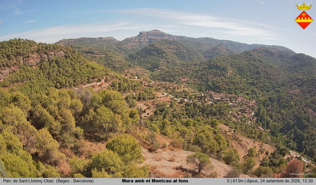 Mura amb el Montcau al fons
