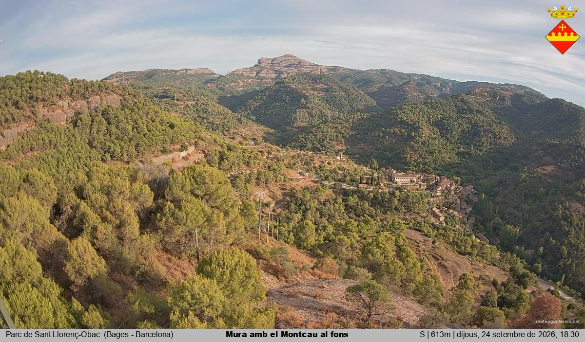Mura amb el Montcau al fons
