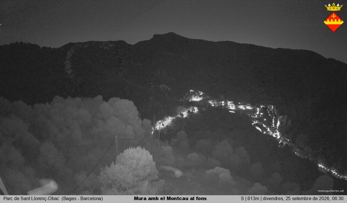 Mura amb el Montcau al fons