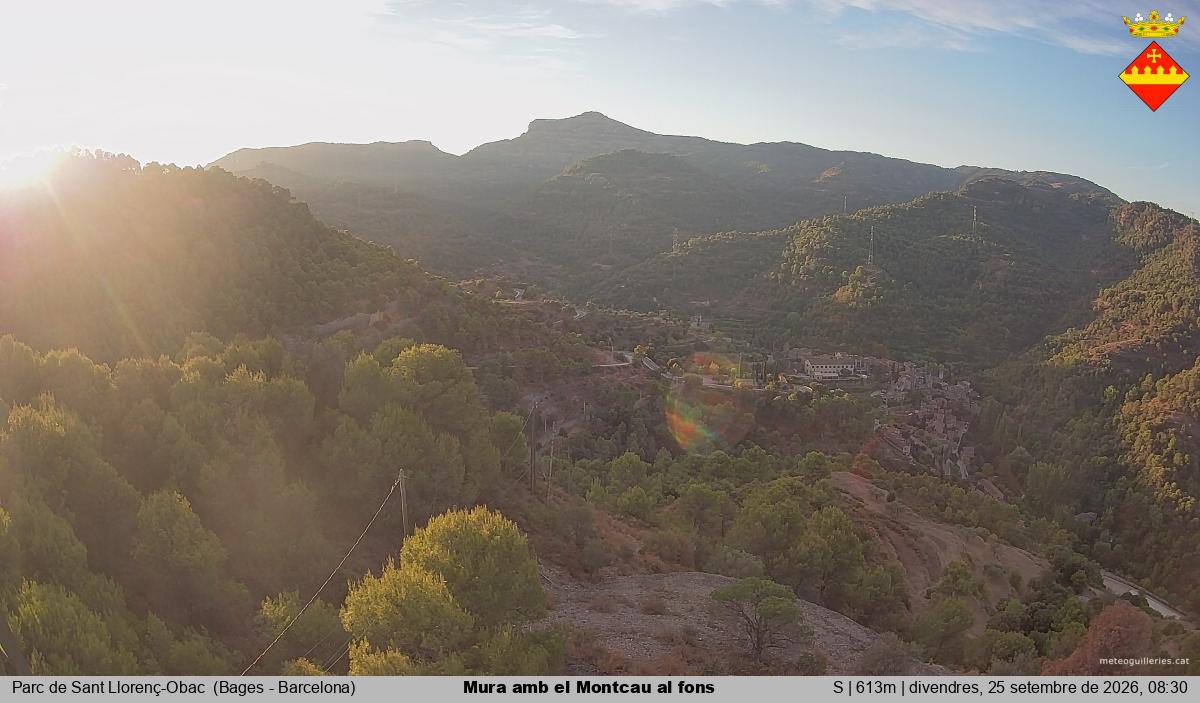 Mura amb el Montcau al fons