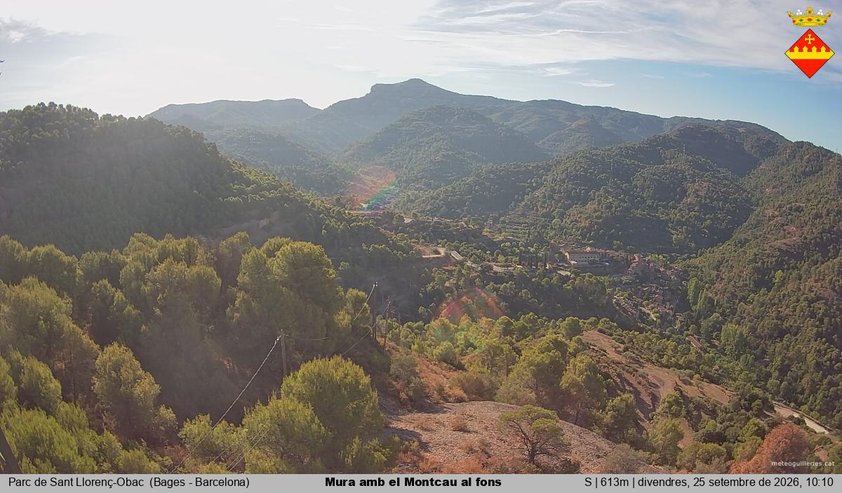 Mura amb el Montcau al fons