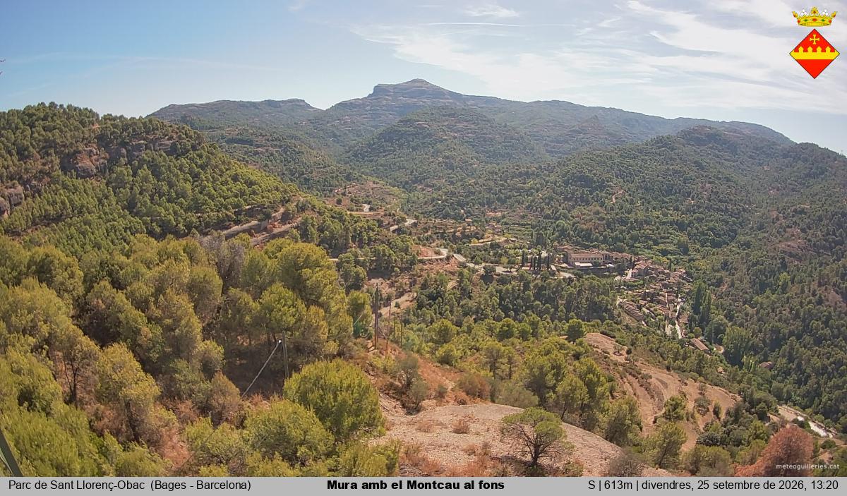 Mura amb el Montcau al fons