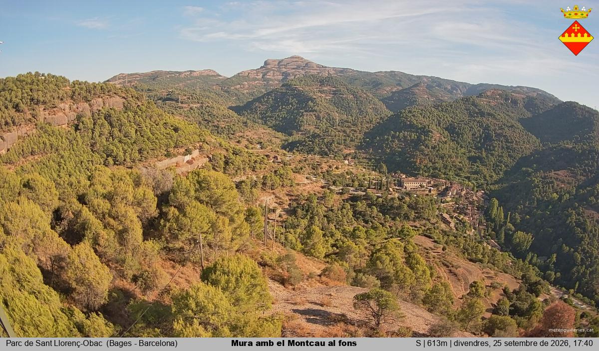 Mura amb el Montcau al fons