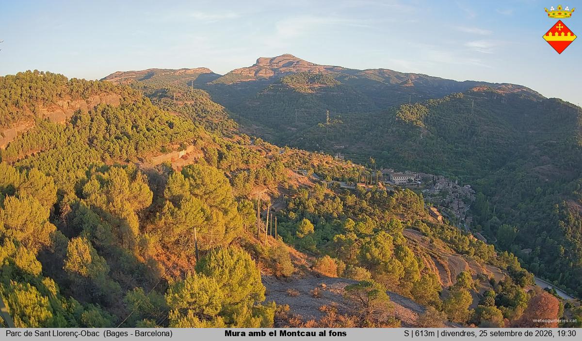 Mura amb el Montcau al fons