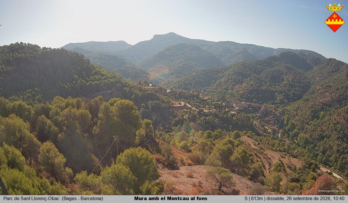 Mura amb el Montcau al fons
