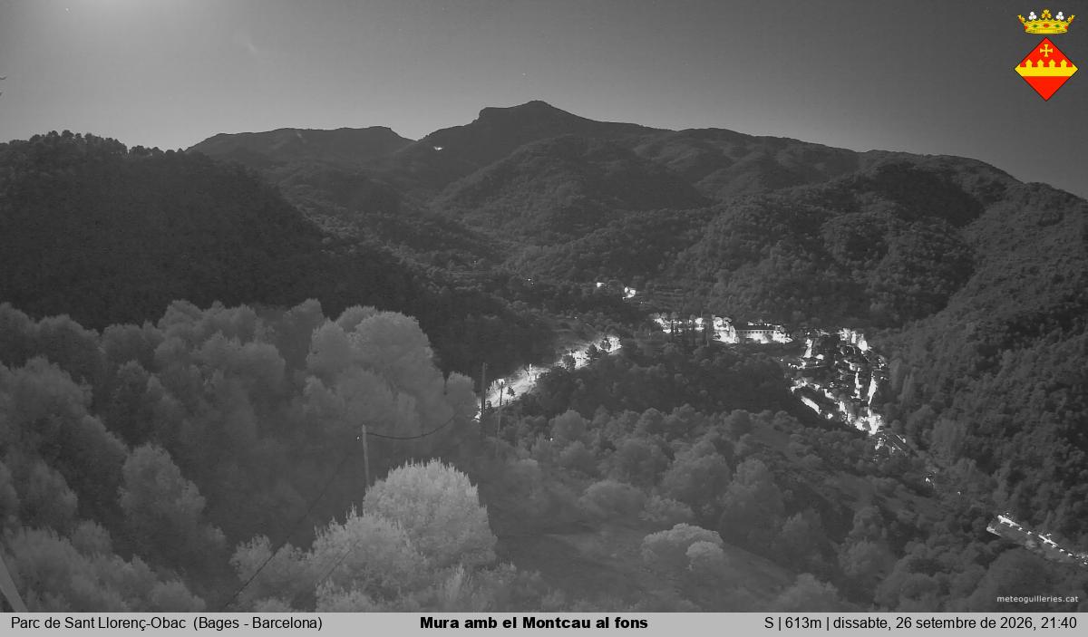 Mura amb el Montcau al fons