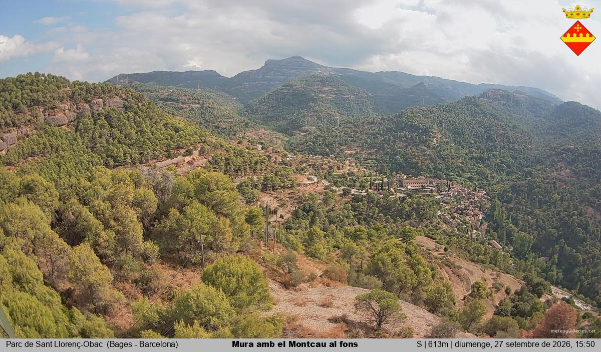 Mura amb el Montcau al fons