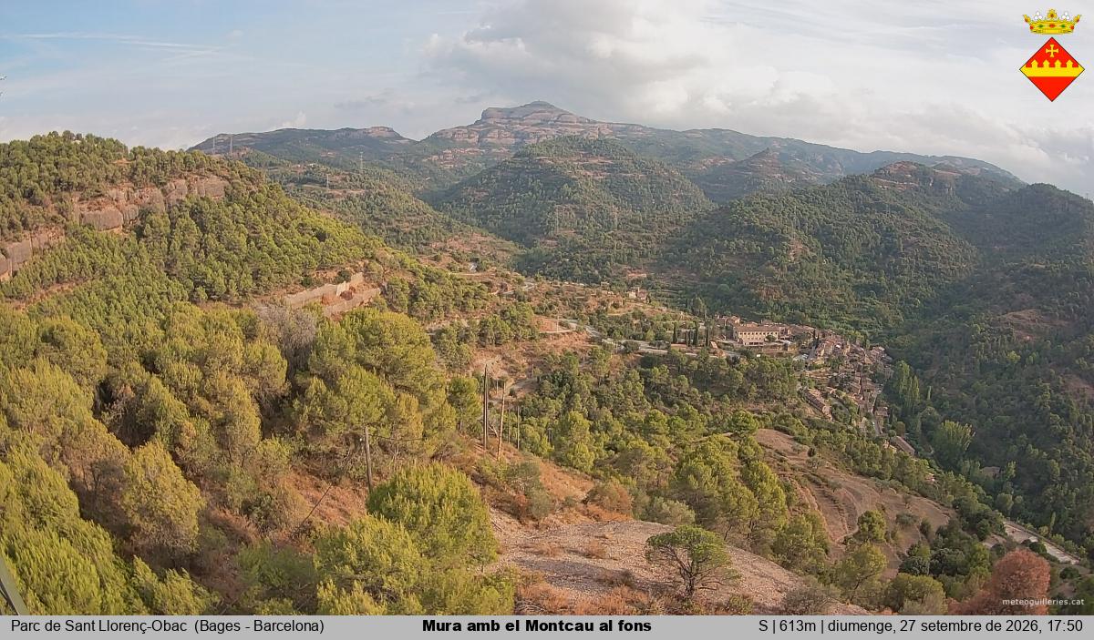 Mura amb el Montcau al fons
