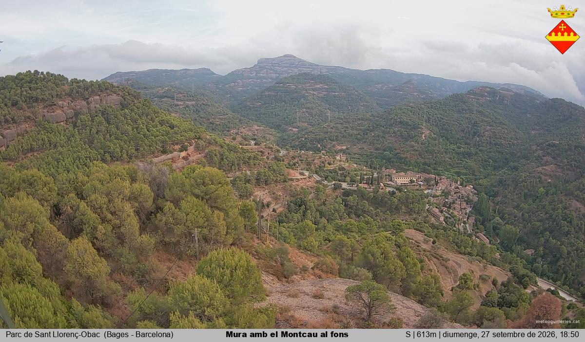 Mura amb el Montcau al fons