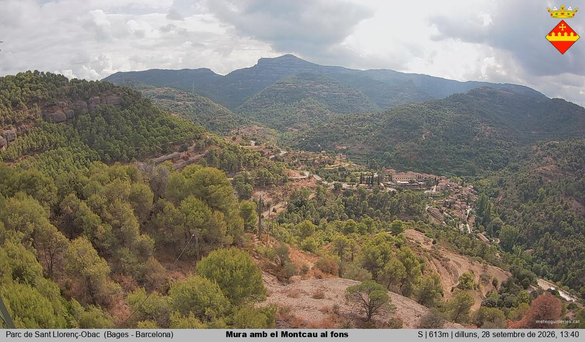 Mura amb el Montcau al fons