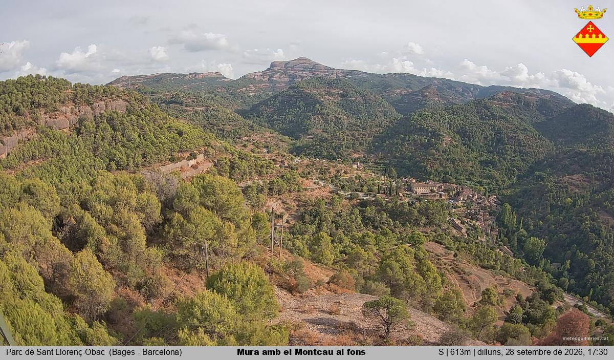 Mura amb el Montcau al fons