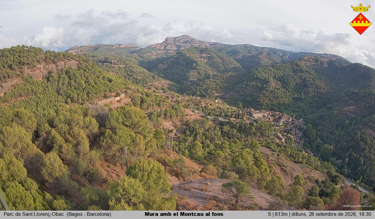 Mura amb el Montcau al fons