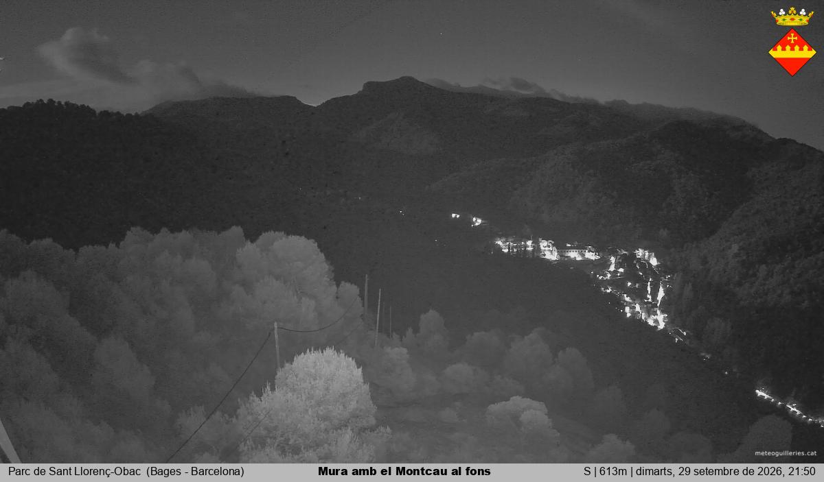 Mura amb el Montcau al fons