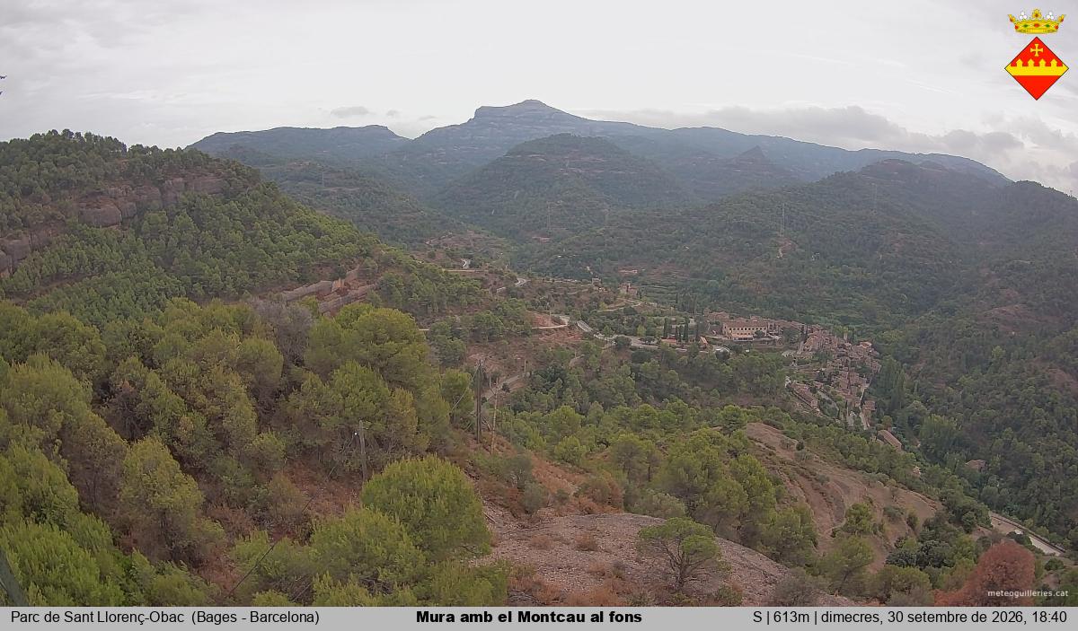 Mura amb el Montcau al fons