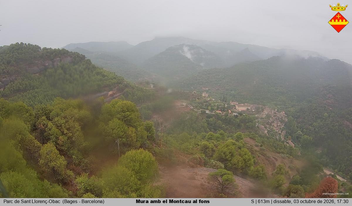 Mura amb el Montcau al fons