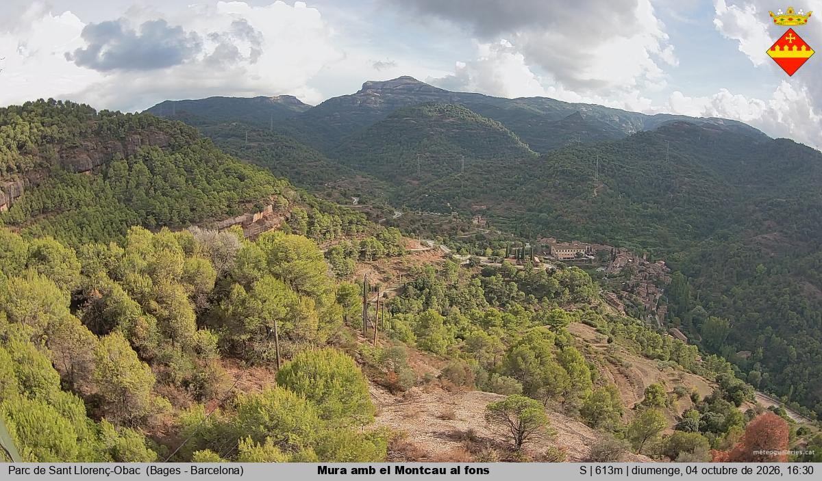 Mura amb el Montcau al fons