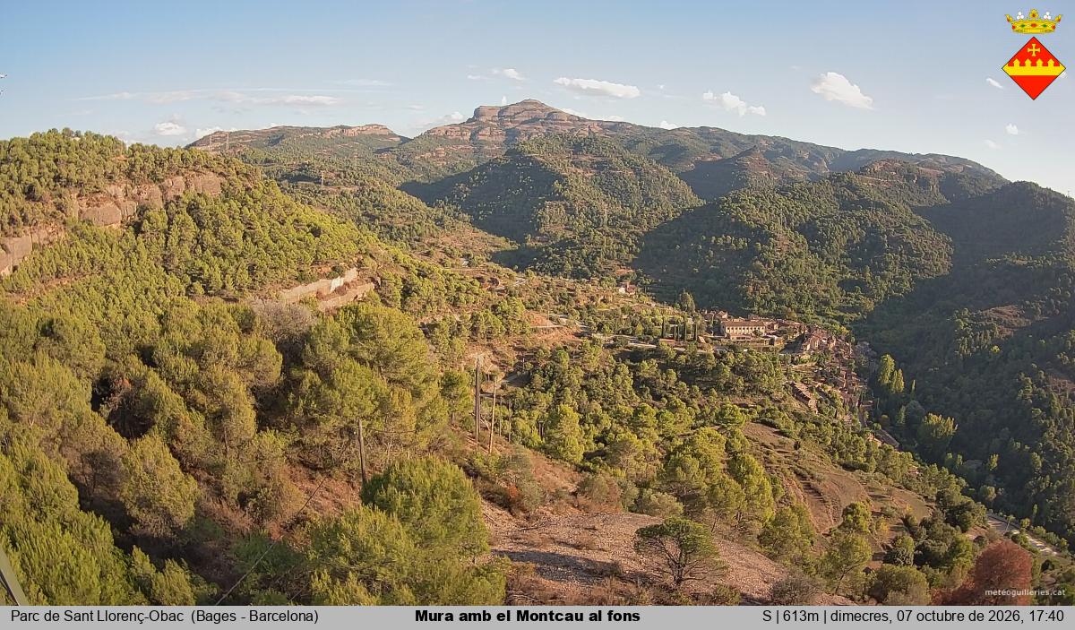 Mura amb el Montcau al fons