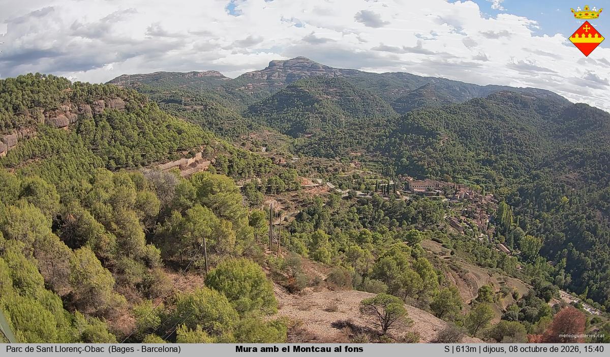 Mura amb el Montcau al fons