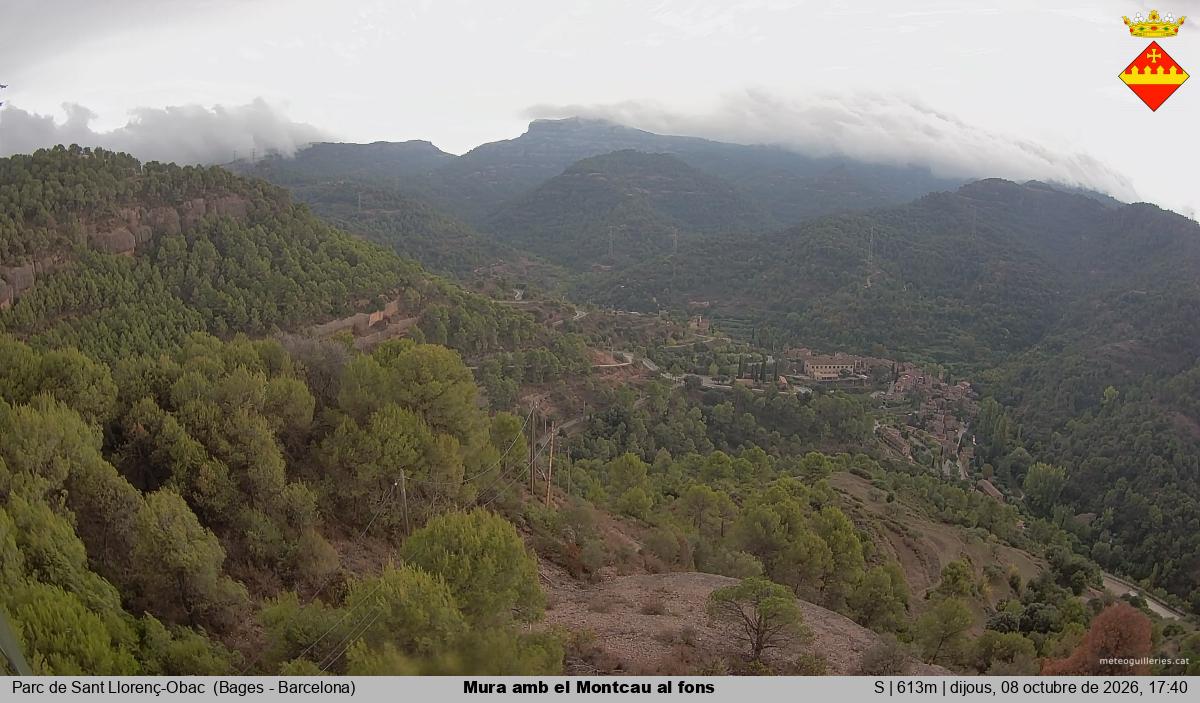 Mura amb el Montcau al fons