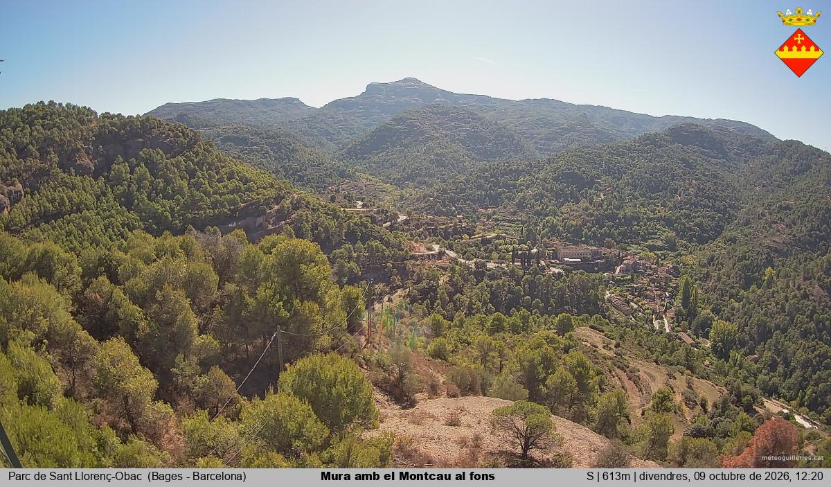 Mura amb el Montcau al fons