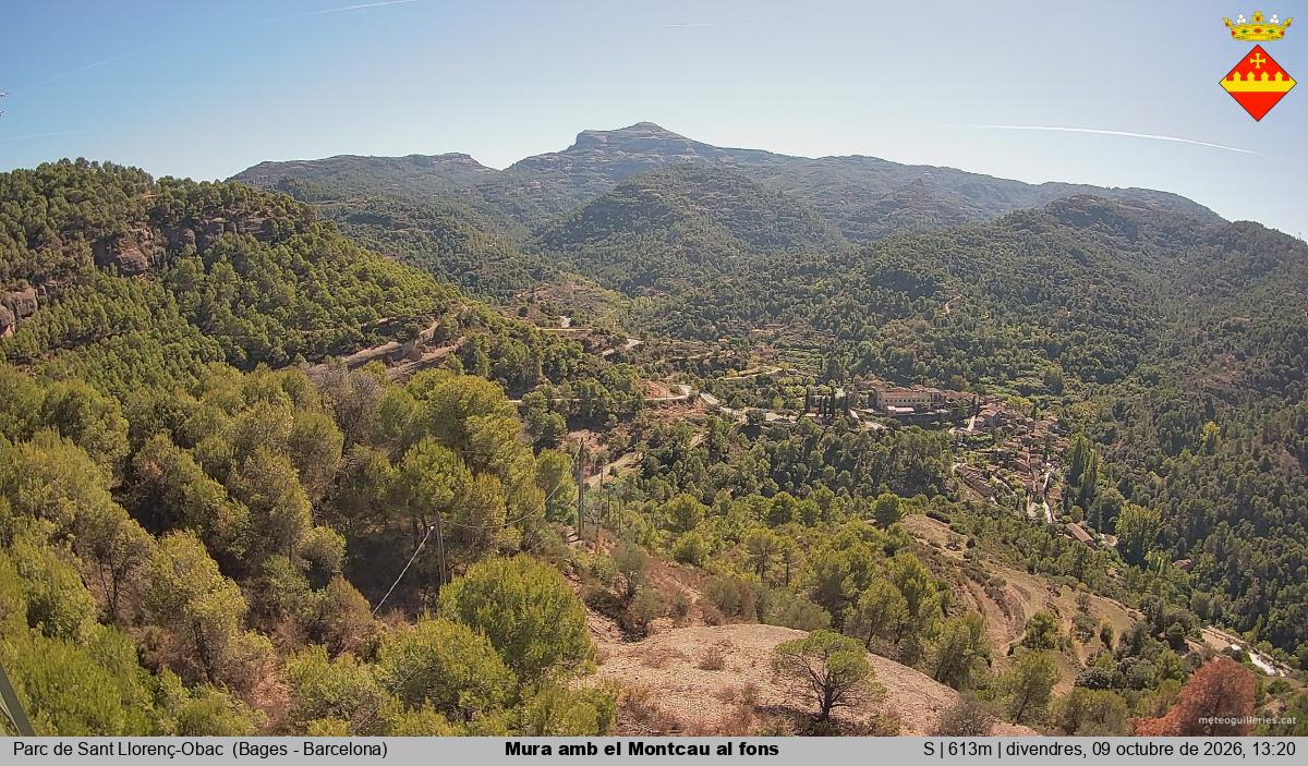 Mura amb el Montcau al fons