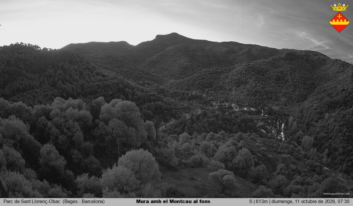Mura amb el Montcau al fons