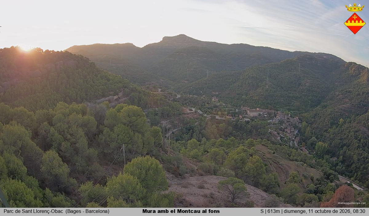 Mura amb el Montcau al fons