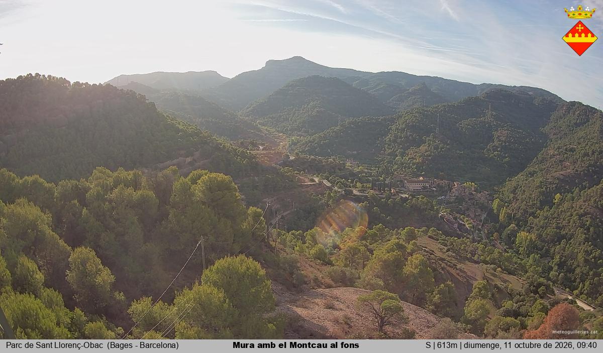 Mura amb el Montcau al fons