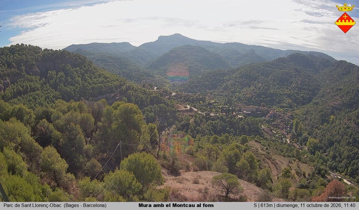 Mura amb el Montcau al fons
