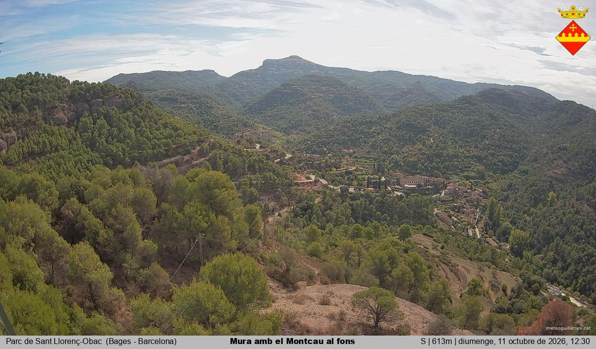 Mura amb el Montcau al fons