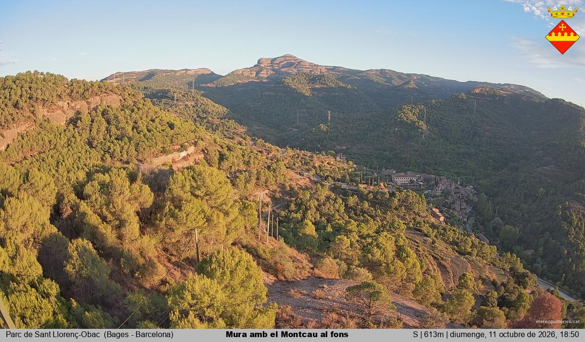 Mura amb el Montcau al fons