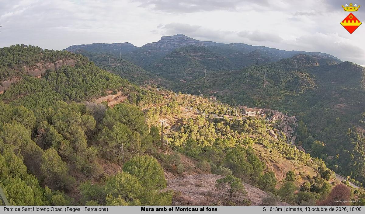 Mura amb el Montcau al fons