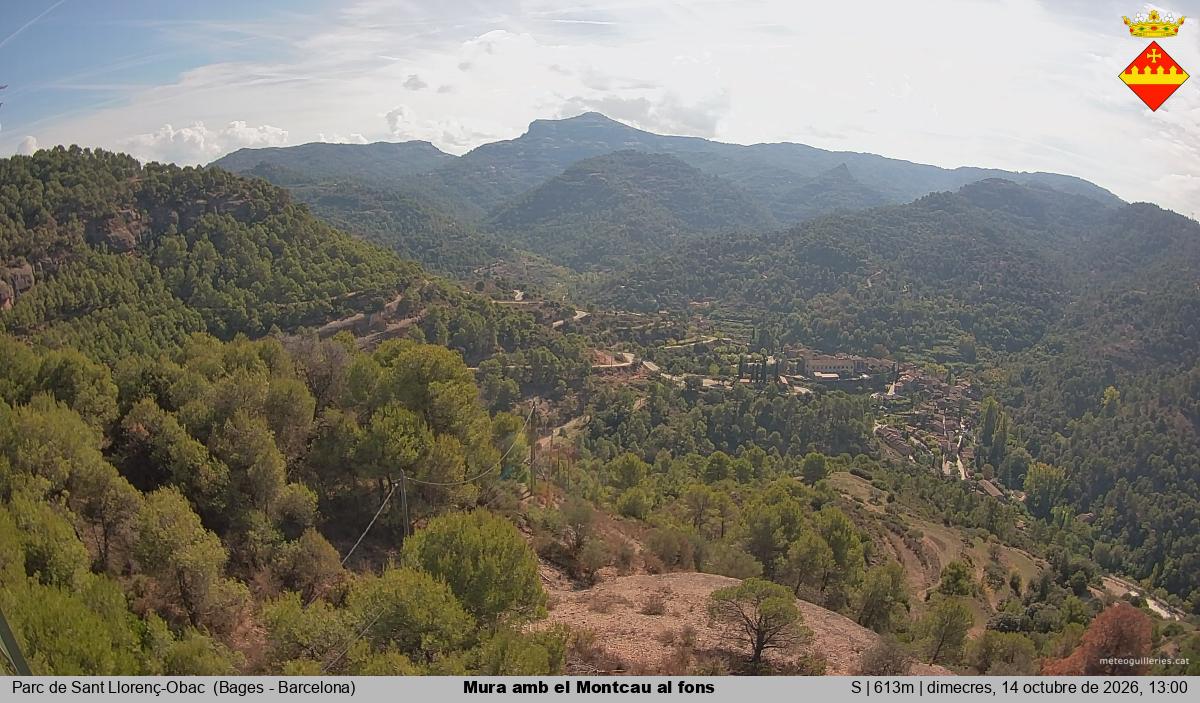 Mura amb el Montcau al fons