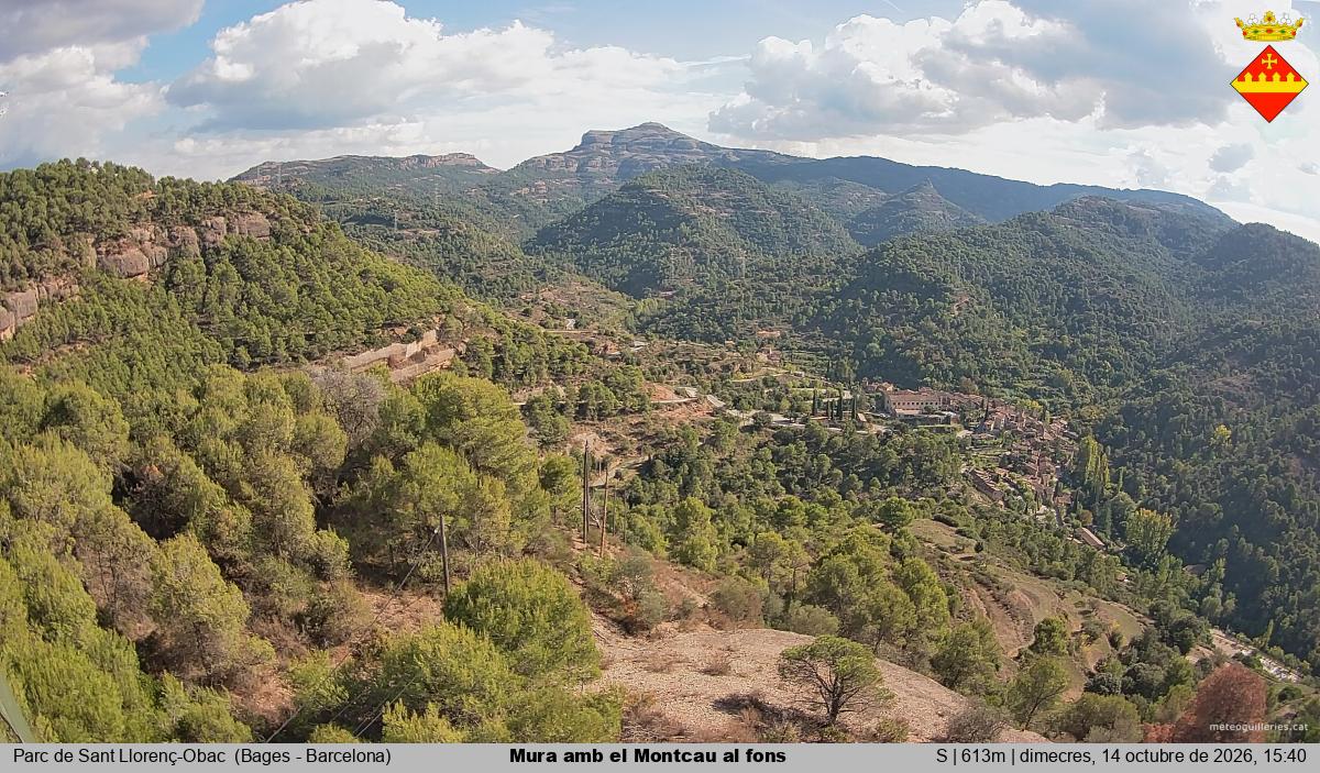 Mura amb el Montcau al fons