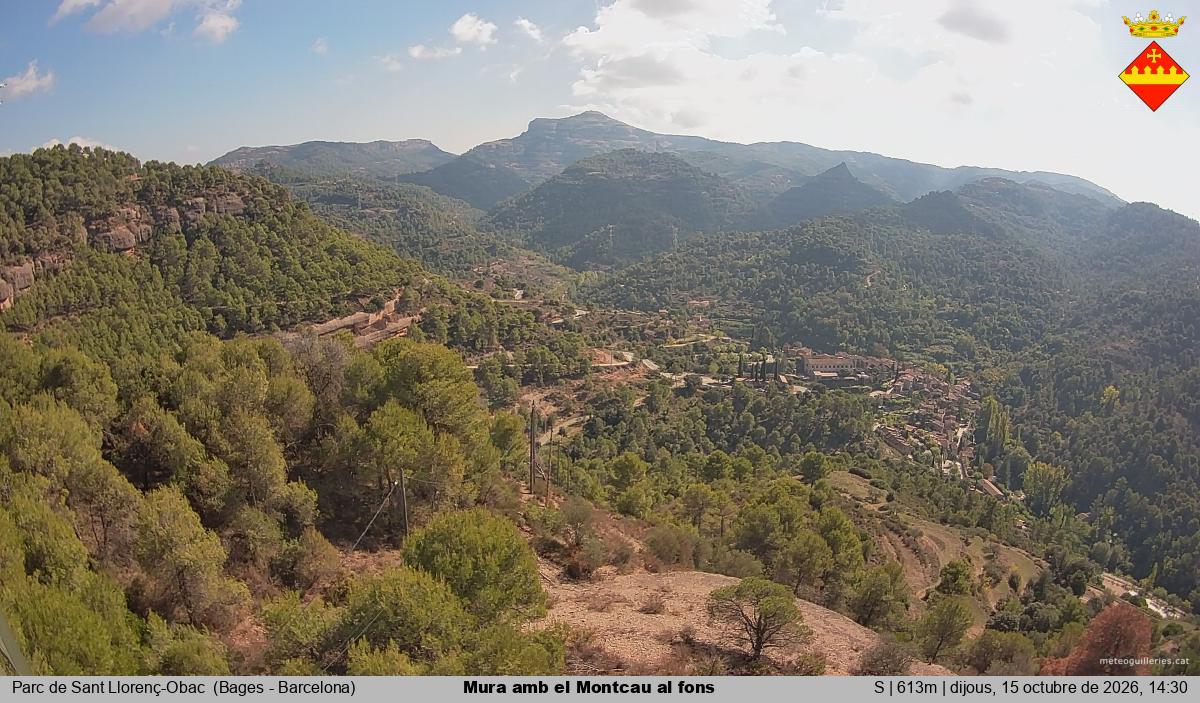 Mura amb el Montcau al fons